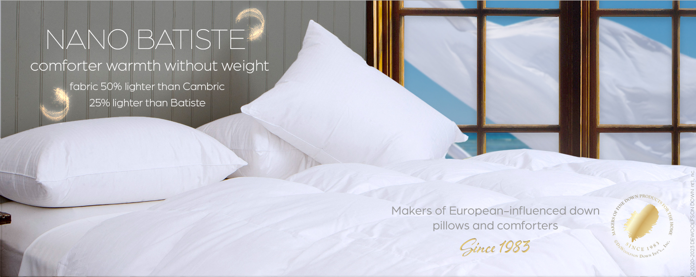 Makers of European-influenced down pillows and comforters Si