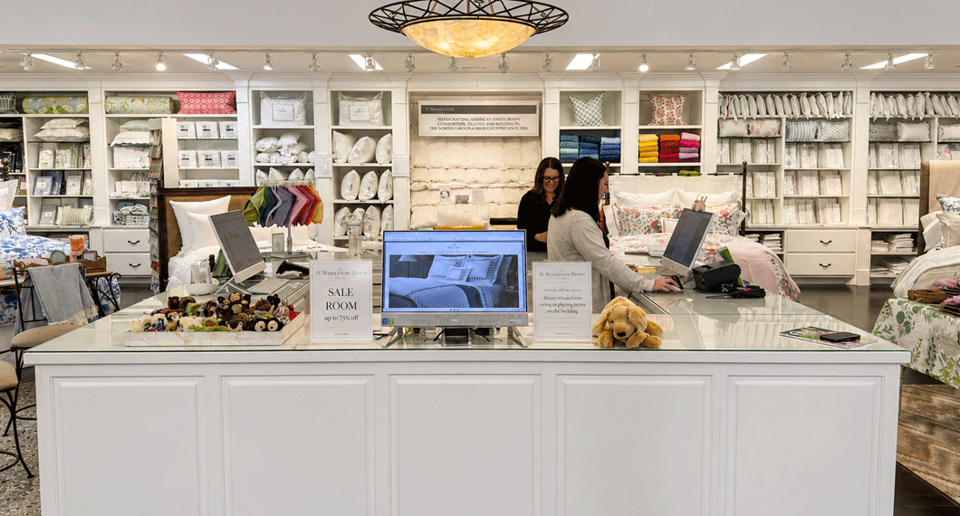 DeWoolfson Linens Story Room counter view
