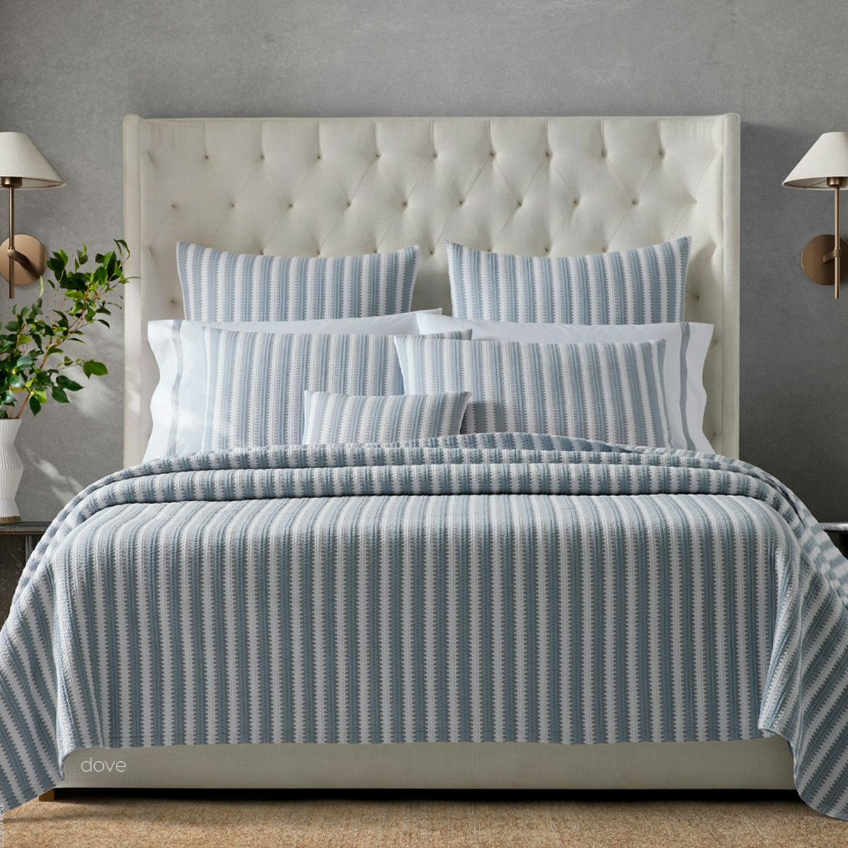 Apollo Stripe Matelassé Coverlet