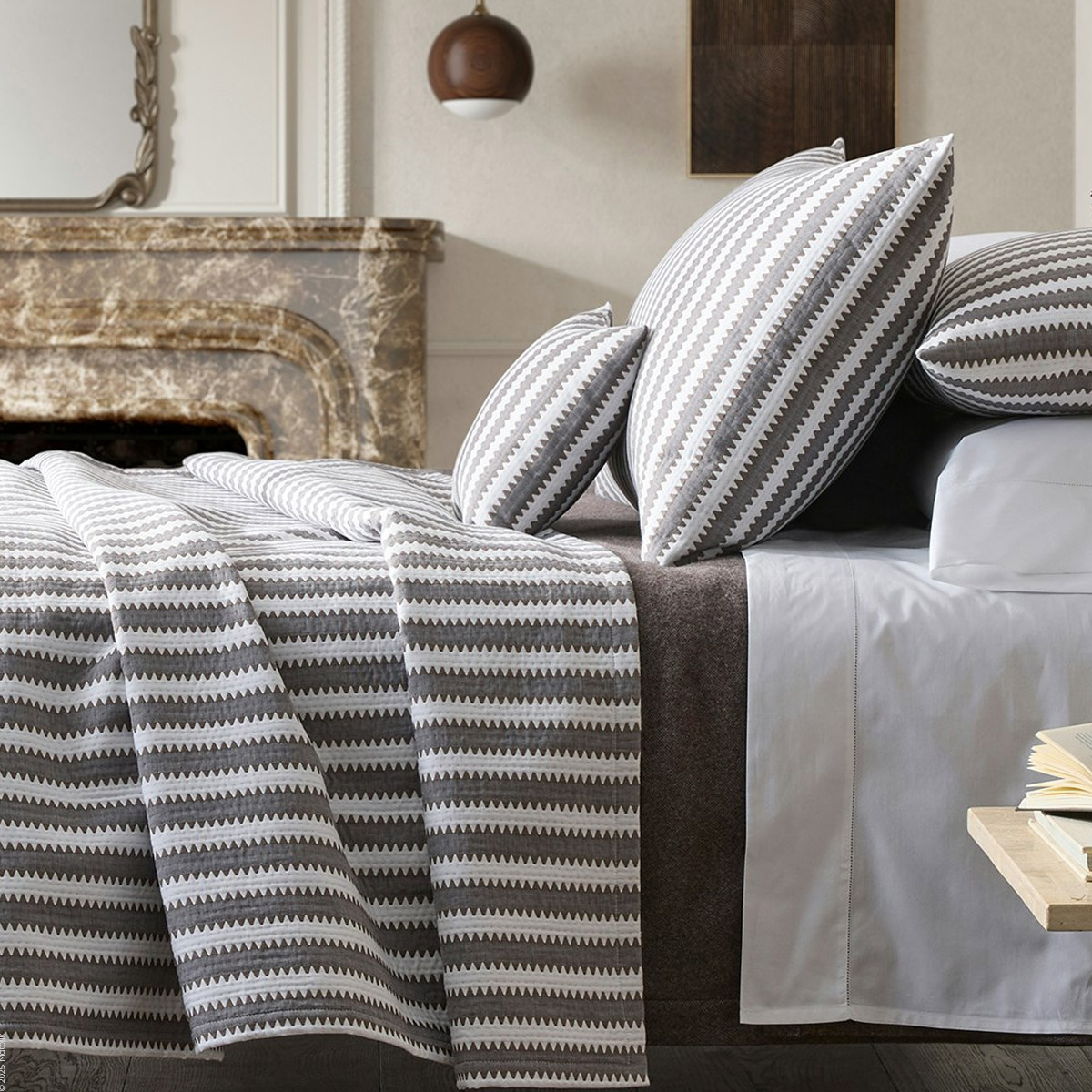 Apollo Stripe Matelassé Coverlet