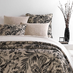 Antigua Black Linen Duvet Cover