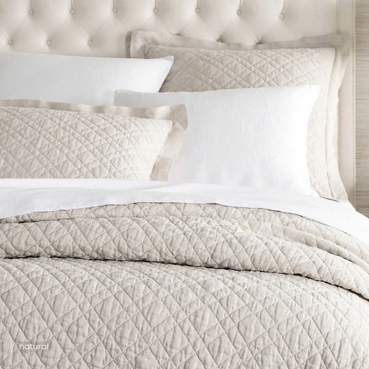 Washed Linen Quilted Coverlet