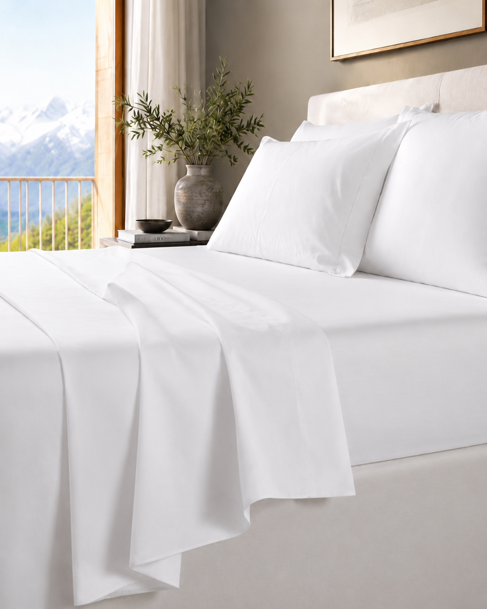 Crisp luxury cotton percale sheets